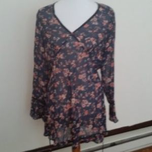 NY & Company Floral Sheer Top